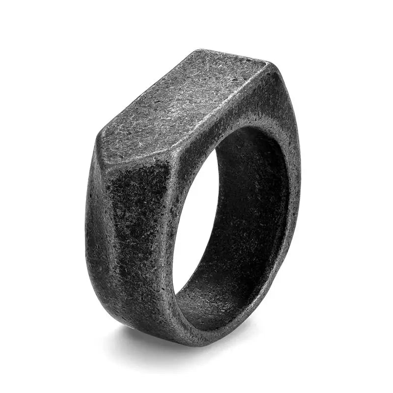 Unisex Square Signet Ring – Stainless Steel Flat Top Band