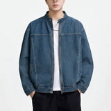 Washed denim zip jacket, detail view