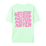 Water Green Wavy letter print oversized graphic tee — lifestyle shot 3
