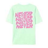 Water Green Wavy letter print oversized graphic tee — lifestyle shot 3