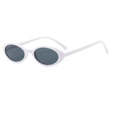 White-Black Small oval cat eye sunglasses, third colorway variant flat lay