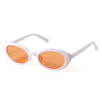 White Orange Oval sunglasses frame and lens detail