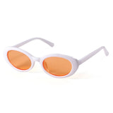White Orange Oval sunglasses frame and lens detail