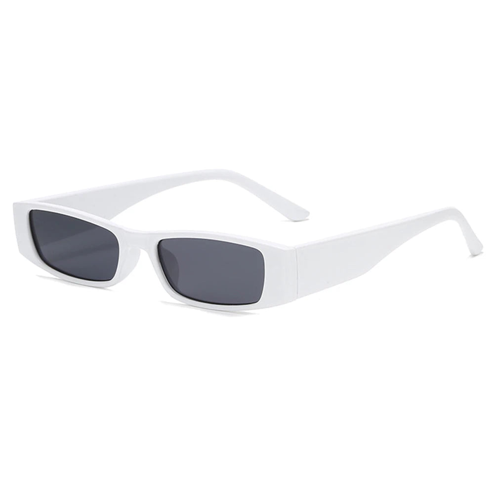 White sunglasses with dark lenses on a white background
