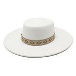 White wide-brim felt fedora hat colorway