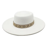 White wide-brim felt fedora hat colorway