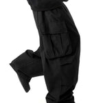 Wide-leg cargo pants, pocket detail