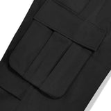 Wide-leg cargo pants, full length on model