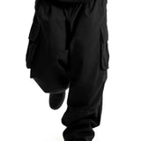 Wide-leg cargo pants, waist detail