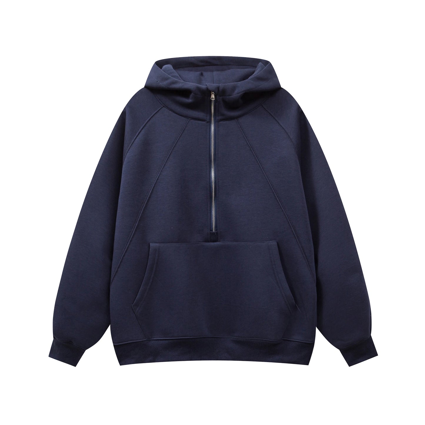 Zip-Up Oversized Hoodie with Kangaroo Pocket