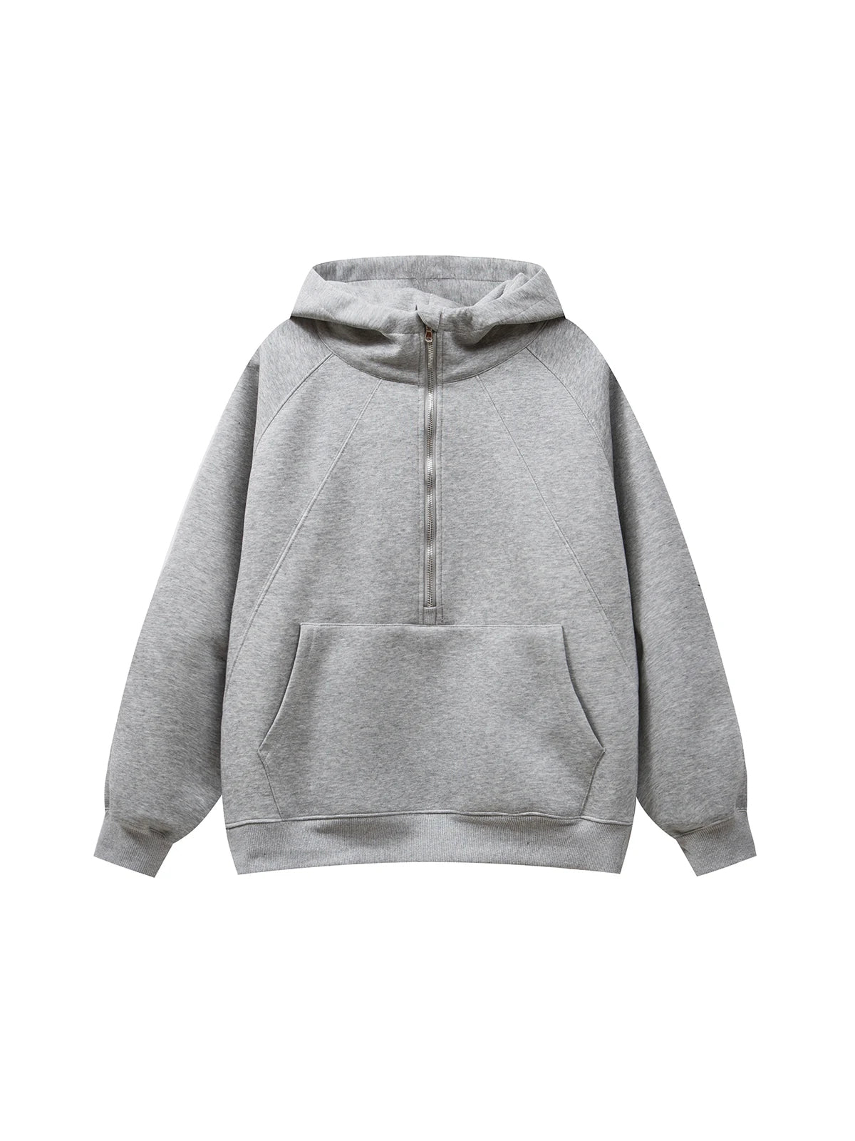 Zip-Up Oversized Hoodie with Kangaroo Pocket