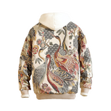 Beige Floral Bomber Jacket