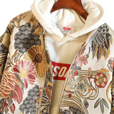 Beige Floral Bomber Jacket