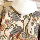 Beige Floral Bomber Jacket