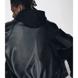 Black Oversized Leather Jacket