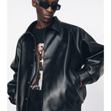 Black Oversized Leather Jacket