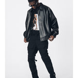 Black Oversized Leather Jacket