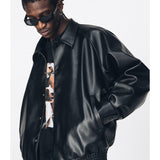 Black Oversized Leather Jacket