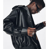 Black Oversized Leather Jacket