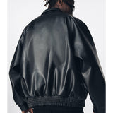 Black Oversized Leather Jacket