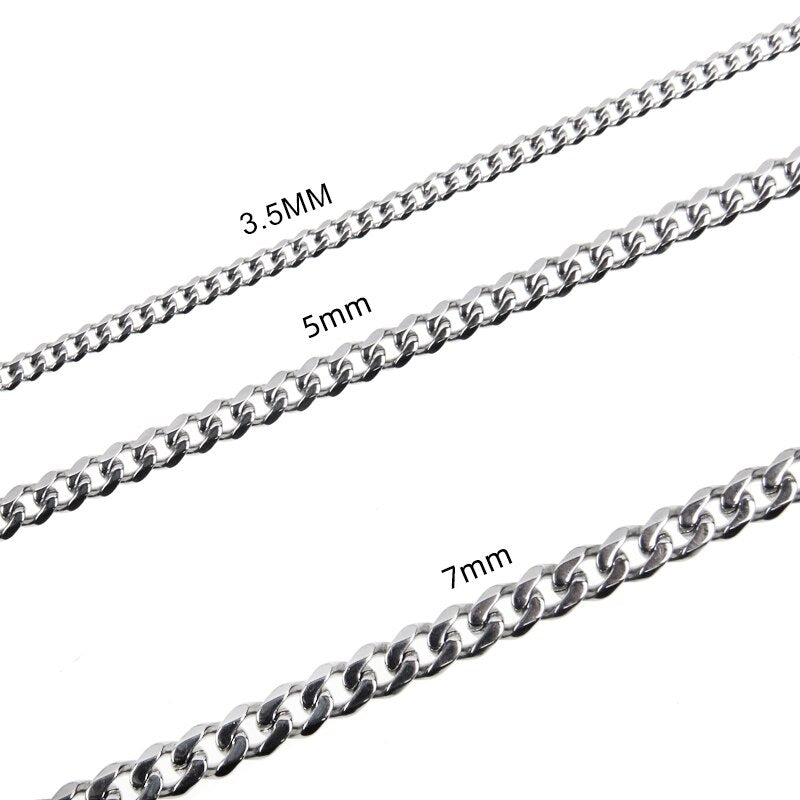 Raw Stainless Steel Necklace Chain, approx 3mm, 44-49cm length (SSB0909) 