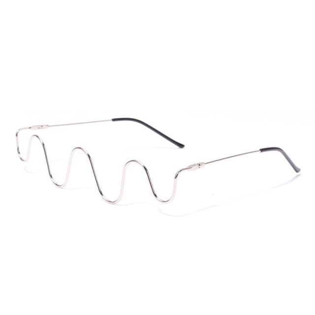 Wave Shape Half Metal Frame Glasses