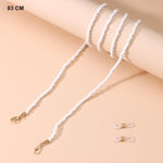 Color 14 Beaded glasses chain laid flat showing solid bead strand and clasp ends