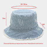 Size chart for Distressed Denim Bucket Hat