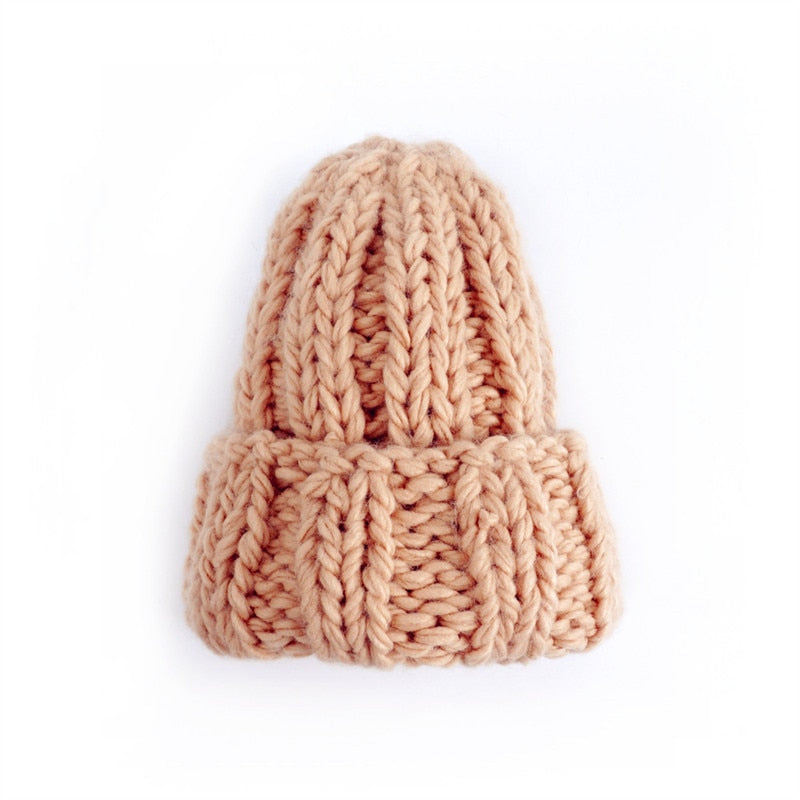 Orange Yellow Wool and cotton beanie hat, flat lay