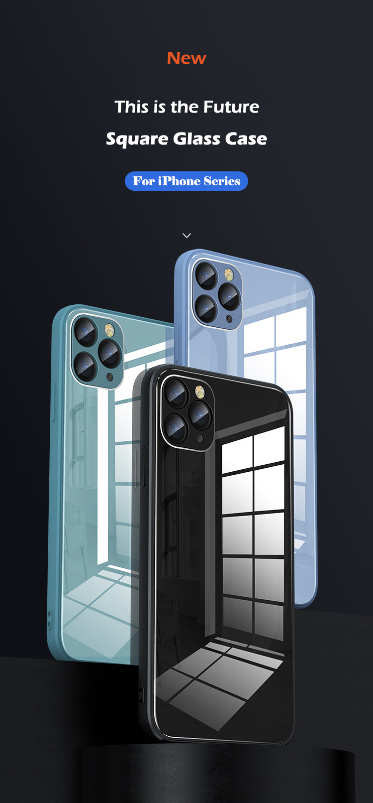 Tempered Glass iPhone Case with a strap